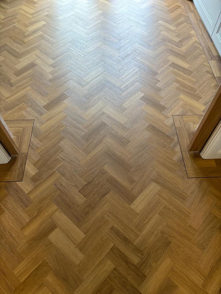 Herringbone kitchen flooring