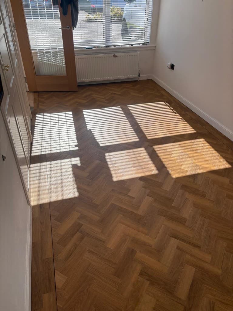 Herringbone LVT living room