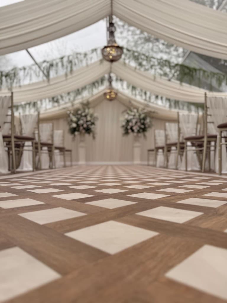 Stone-effect modular LVT with feature strips — Parfait Flooring, Glasgow
